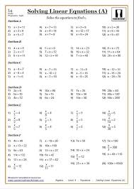 Linear Equations In One Variable Worksheet Pdf Solving Linear Equations School Algebra Equations