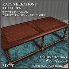 Price includes $65 surcharge fee. Second Life Marketplace Full Perm Texture Add On Set For Barley Twist Coffee Table Vendor