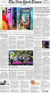 Times with six major metropolitan national newspapers to assess how. The New York Times In Print For Friday May 15 2020 The New York Times