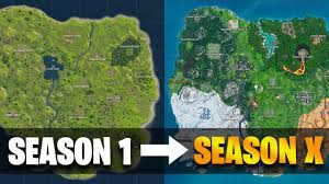 Evolution of the fortnite map from season 1 to season 11 the fortnite map has changed extremely since the release of fortnite. Fortnite Map Evolution From Season 1 To Season 10 Season X Youtube