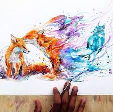 Cool Drawing Fox Art Animal Art Watercolor