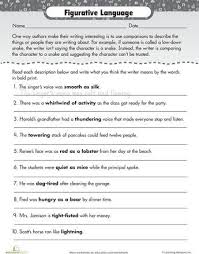 Worksheets Writing Workout Figurative Language Figurative Language Worksheet Figurative Language Practice Figurative Language