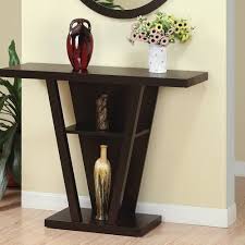 Entrance Hallway Console Table Brown Reverse Pyramid Modern New Modern Console Tables Wooden Console Table Decor