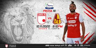 Internacional de brasil, bicampeón del torneo, y los colombianos independiente medellín y tolima se matricularon este martes en la tercera fase de la. Ficha Del Partido Independiente Santa Fe Vs Deportes Tolima 10 11 2020 Independiente Santa Fe