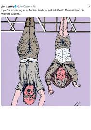 The generally accepted version of events is that mussolini was shot by walter audisio, a communist partisan. Jim Carrey Gives A Lesson In Fascism With A Little Help From Benito Mussolini