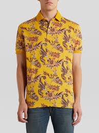 Polo shirts, shorts, dresses, pants just 2 for $35 and tees and tanktops 2 for just $18! Floral Print Cotton Polo Shirt Men Yellow Etro