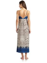Nicole Miller Snow Leopard Nightgown In Blue Lyst