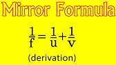 Derivation Of Lens Formula Youtube