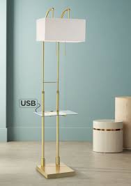 This floor lamp features a hanging shade to add a sense of style and modern flair to your living room or bedroom. Otto Downbridge Floor Lamp With Tray Table And Usb By Lamps Plus Featured On Designjournal