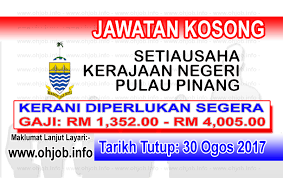 Jawatan kosong di kerajaan negeri pulau pinang (pineng), untuk kali ini knpp menerusi laman sesawang pencari kerjanya e2psm.penang.gov.m y telah mengeluarkan hebahan iklan jawatan kosong untuk tahun 2019 ,tawaran ini dibuka kepada anda. Jawatan Kosong Kerajaan Negeri Pulau Pinang 30 Ogos 2017 Jawatan Kosong Kerajaan Swasta Terkini Malaysia 2021 2022