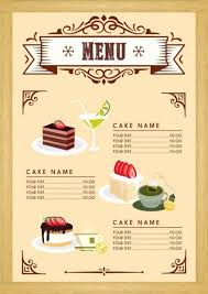 Embed this art into your website: Free Dessert Menu Template Unique Dessert Menu Template Cake Beverages Icons Classical Desserts Menu Menu Card Design Menu Design Template