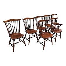 Vintage S Bent Bros Brace Back Windsor Chairs Set Of 7 Chair Chair Set Side Chairs