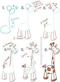 Big Guide To Drawing Cartoon Giraffes With Basic Shapes For Kids - How To  Draw Step By Step Drawing Tutorials