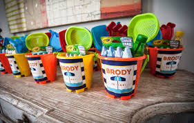 Goodie Bag Ideas For 1st Birthday Party Fun In The Sun Brody Is One Birthday Party Details Party Favors For The K Boys First Birthday Party Ideas Pool Birthday Party Birthday Party Gift Bag Ideas