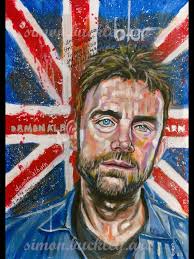 Damon Albarn out of Time Original Oil Painting Hand Painted Fine Art Home  Wall Art Canvas Framed