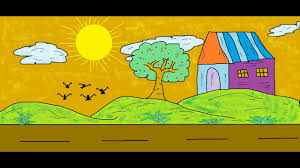 Easy Scenery Drawing For Kids At Paintingvalley Com Explore Collection Of Easy Scenery Drawing For Kids All nature background photos are available in jpg, ai, eps, psd and cdr format. easy scenery drawing for kids at