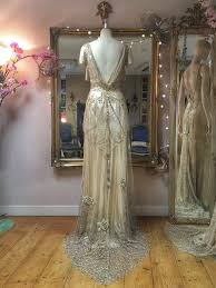 Image Of Sample Sale Antique Gold Beaded Tulle 1930s Style Evening Or Wedding Dress Size Uk Antique Wedding Dresses Gold Wedding Dress Wedding Dress Couture