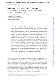 Pdf Sour Grapes Or Rational Voting Voter Decision Making Among Thwarted Primary Voters In 2008