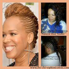 Our Crochet Cornrow Mohawk Hairstyle Was Inspired By Tina Campbell Cornrow Mohawk Hair Studio Mohawk Hairstyles Hair Beauty