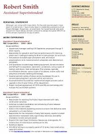 assistant superintendent resume samples