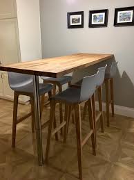 Breakfast Bar For The Kitchen Seating 6 7 People Chairs Drift Wood And Light Grey Seat Www Atlanticshopp Www Breakfast Bar Table Home Bar Rooms Bar Table