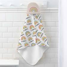 Trend lab gray hooded towel reg. Boho Rainbow Personalized Baby Hooded Bath Towels