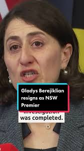 Gladys Berejiklian has resigned as #nsw Premier after the state’s  anti-corruption watchdog opened an investigation into her conduct #auspol  #news