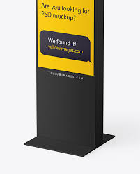 Download Stand Mockup In Outdoor Advertising Mockups On Yellow Images Object Mockups PSD Mockup Templates