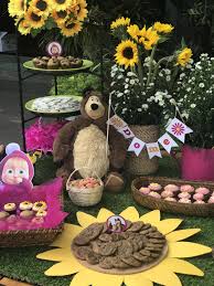 Masha Birthday Party Sunflower Brownies Bear Birthday Party Sunflower Party Bear Birthday