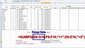 Cara Menjumlahkan Data Angka Menggunakan Fungsi Sum Sumif Sumifs Di Microsoft Excel Youtube