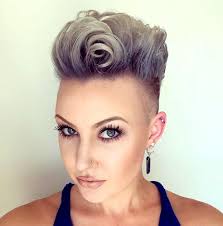 If you have short hair with long hair on top and shaved sides and back it will look effortlessly cool and stylish. 25 Exquisite Curly Mohawk Hairstyles For Girls Women
