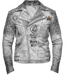 Men Classic Biker Motorcycle Cafe Racer Lone Wolf Leather Jacket Leather Jacket Outfit Men Leather Jacket Men Cafe Racer Leather Jacket