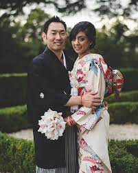 This Couple Incorporated Indian And Japanese Customs Into Their Wedding Which Was Also Reflected In Their Wedding Attire We Love This Idea When Combining Two C