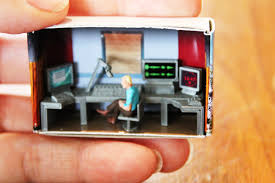 Matchbox Building Miniature Of Artsound Fm Canberra Etsy Matchbox Crafts Miniature Rooms Cute Little Houses