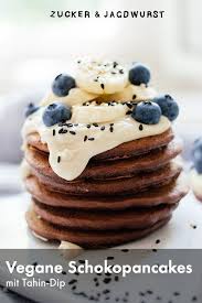 Vegane Schokoladenpancakes Mit Tahin Rezept Vegane Schokolade Lebensmittel Essen Leckere Vegane Rezepte