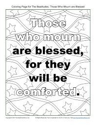Beatitudes color page matthew 5 sermon on the mount sunday. Those Who Mourn Beatitudes Coloring Page On Sunday School Zone Sunday School Coloring Sheets Beatitudes Heart Coloring Pages