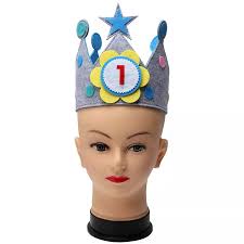 2022 tamaño personalizado corona reutilizable fieltro corona bebé  cumpleaños sombrero 1-5 tamaño ajustable niño niña cumpleaños corona