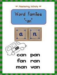 An Word Families The An Van Word Families An Words Rhyming Words