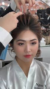 Tóc búi cao xé phồng cho cô dâu miền tây 😘 #ngoctranmakeup