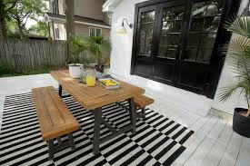 Check spelling or type a new query. Contemporary Black And White Deck With Brown Wooden Bench Hgtv