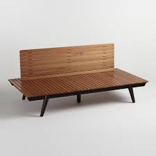 With A Versatile Contemporary Look Suited For Indoors And Out Our Deep Bench Boasts A Sleek Low Profile And Slatted Wood Construction Ripas De Madeira Bancada
