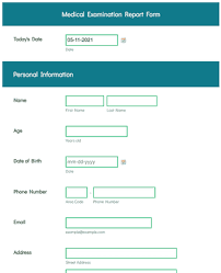 The key information and the documents to be brought for the medicals for the various countries are given. Medical Examination Report Form Template Jotform