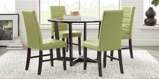 Dining room fabric arm chair. Mabry Espresso 5 Pc Dining Set With Green Chairs Rooms To Go