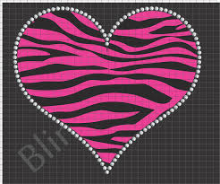 Zebra Heart Rhinestone Design Download Pattern File Stencil Template Eps Svg Plt Bling Bling Art Usa Blog