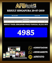 Result Togel Sgp 29 Juli 2019 Afbtoto Tanggal