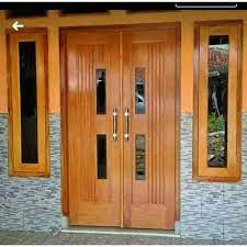 Lebar 200cm, tinggi 190cm #doors #pintu. Kusen Pintu Utama Dua Jendela Daun Pintu Minimalis Kaca Double Swing Shopee Indonesia