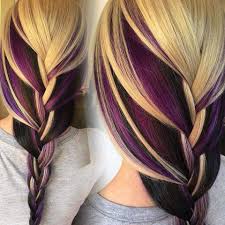 Blonde Purple And Black Blonde Purple And Black Braune Haare Blonde Highlights Braun Blonde Haare Haarfarben