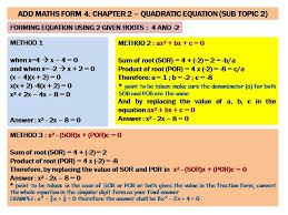 Form 4 add maths chapter 4 : Form 4 Add Maths Bimbingan Matematik Uncle Zul