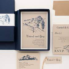 Invitation Etiquette Mountain Wedding Invitations Box Wedding Invitations Colorado Wedding Invitation