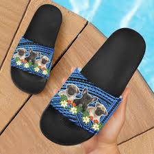 This flower is traditionally worn by hawaiian and tahitian girls. Polynesian Samoan Tattoos Tribal Design With Cute Pug Dog Hibiscus Flowers Printing Womens Slippers Home Sandals Customized Logo Buy Tribal Design Slippers Women Outdoor Slippers Sandals Customize Women Product On Alibaba Com
